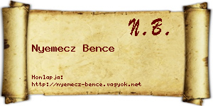 Nyemecz Bence névjegykártya